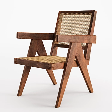 Vintage Pierre Jeanneret Armchair 3D model image 1 