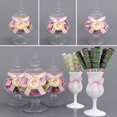 Sweet Delights: Candy Jars & Marshmallows 3D model image 1 