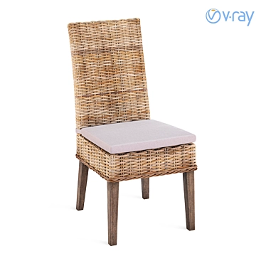 Scott Living Kubu Rattan Dining Chair 3D model image 1 