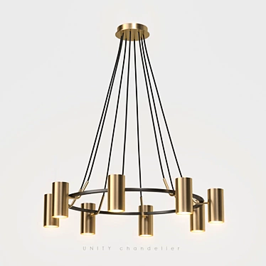 Elegant Unity 8-Lamp Chandelier 3D model image 1 