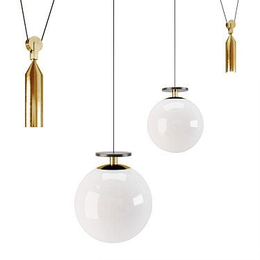 Elegant Glass Pendant Light - Diana 3D model image 1 