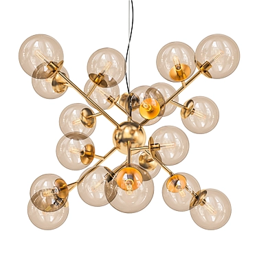Elegant Golden Pendant Light 3D model image 1 