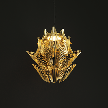 Golden Moire Pendant Lamp 3D model image 1 