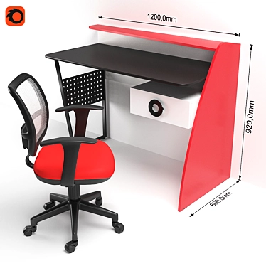 Formula Teen Writing Desk 3D model image 1 