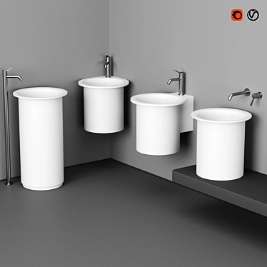 Agape In-Out Washbasin: Elegant Italian Design 3D model image 1 