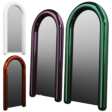 Sleek Chrome Mirror by Luca Nichetto 3D model image 1 