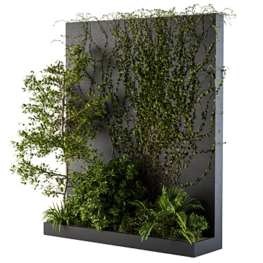Verdant Oasis: Outdoor Ivy Green Wall 3D model image 1 