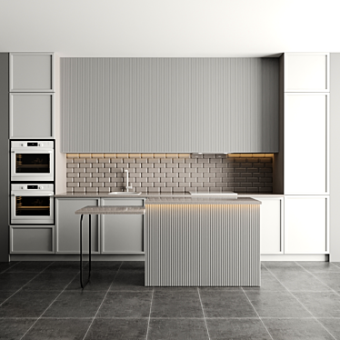 Modular Kitchen Design: 3ds Max, Vray, Corona 3D model image 1 