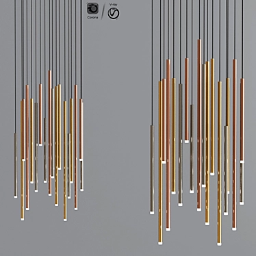 Sleek LED Pendant Light 3D model image 1 