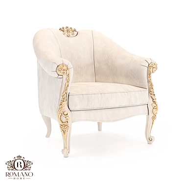 Title: Handcrafted Madeline Armchair by Romano Home 3D model image 1 