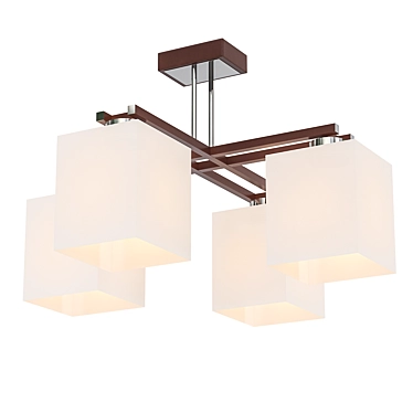 Modern Chrome Pendant Chandelier 3D model image 1 