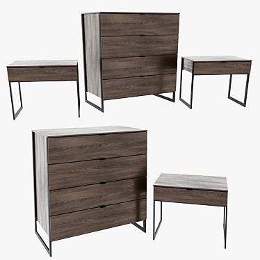 Modern Makon Chest of Drawers 3D model image 1 