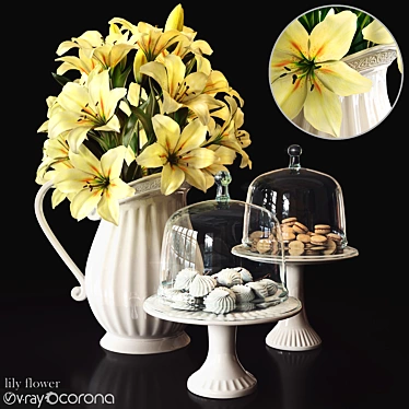 Elegant Flower Set: 3D Floral Decor 3D model image 1 