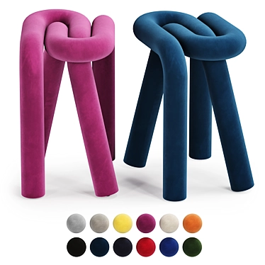 Sleek Steel Stool: Bold and Beautiful 3D model image 1 