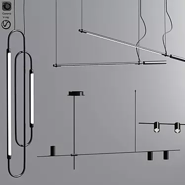 Sleek Link LED Pendant Light 3D model image 1 