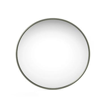 Sleek Nickel Hoop Mirror 3D model image 1 