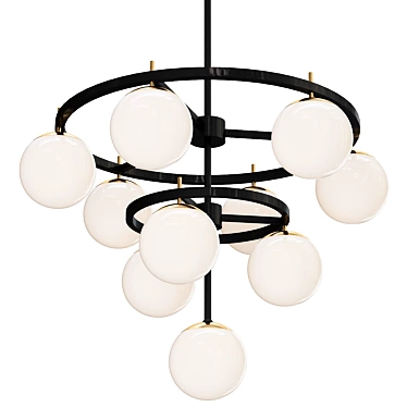 Elegant Alluria 3-Tier Chandelier 3D model image 1 