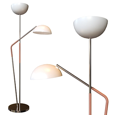 Modern Brass Double Floor Lamp 3D model image 1 