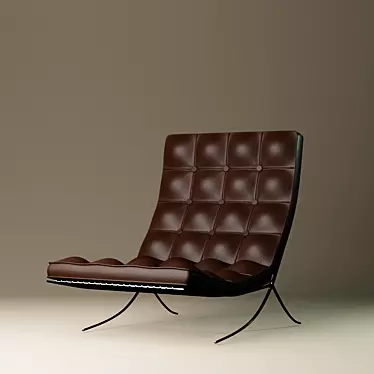 Elegant Leather Armchair 3D model image 1 