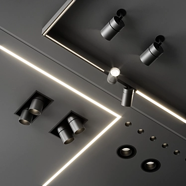 Reggiani Lighting Set: Yori Recessed, Mood Fixed, Traceline 3D model image 1 