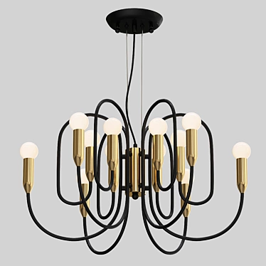 Elegant 12-Light Pendant Chandelier 3D model image 1 