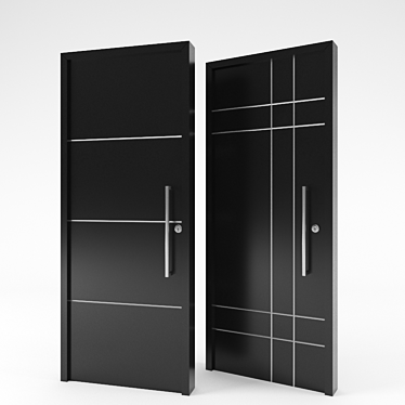 Sleek Black Modern Door 3D model image 1 