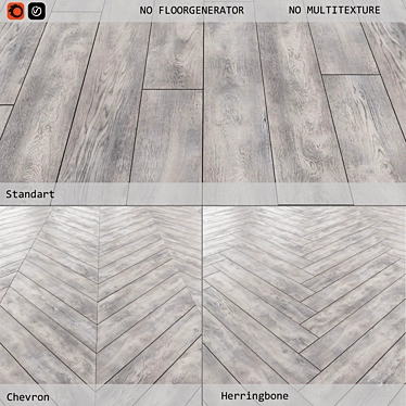 Versatile Laminate Flooring with 3 Elegant Designs 3D model image 1 
