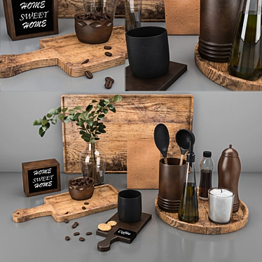 Stylish Kitchen Décor Set 3D model image 1 