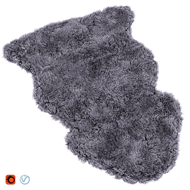 Modern Dark Gray Shag Rug 3D model image 1 