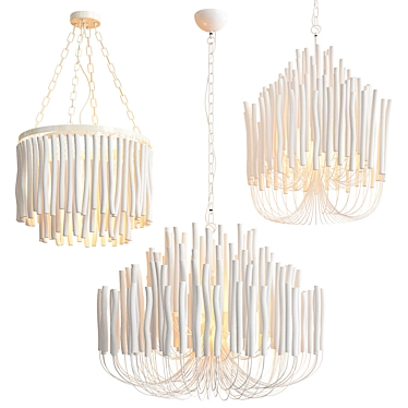 Elegant Tilda Chandeliers - 3 Types 3D model image 1 