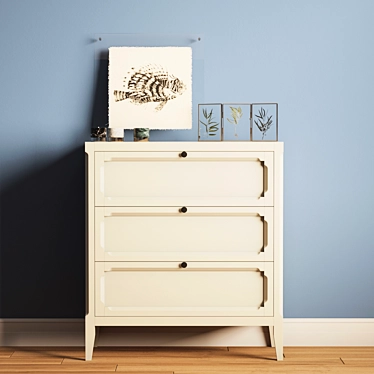 Eugénie Chest of 3 Drawers: Elegant Storage Solution 3D model image 1 