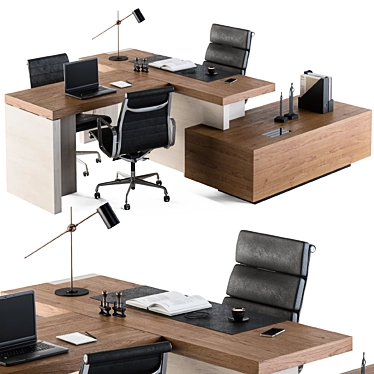 Elegant Office Furniture Set: Manager Edition 3D model image 1 