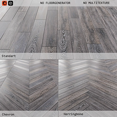 Versatile Laminate Flooring: Multiple Layouts & Textures 3D model image 1 