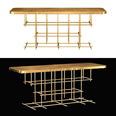 Elegant Bronze Console for Living and Dining Rooms 3D model image 1 