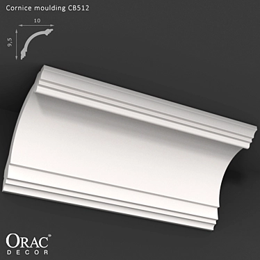 Elegant Linear Cornice Moulding 3D model image 1 