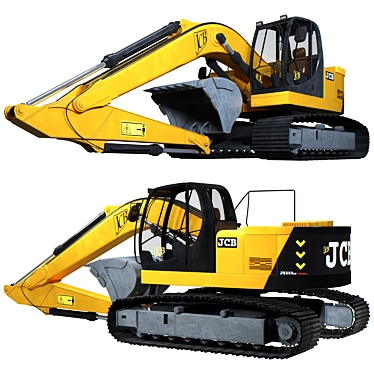 JCB Excavator 3D Model - Realistic Design 3D model image 1 