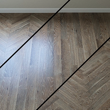 Upofloor Oak Parquet: Elegant French Chevron Design 3D model image 1 