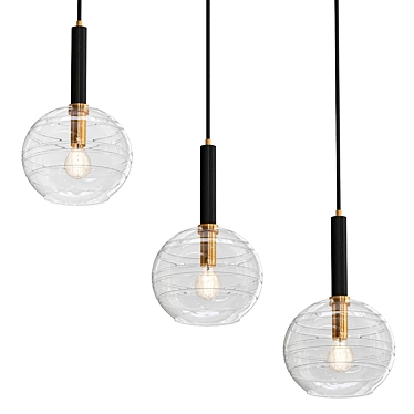Spiral Glass Pendant Light 3D model image 1 