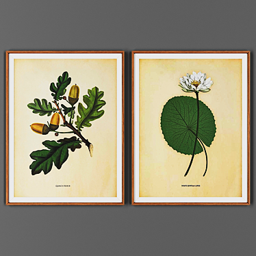 Wooden Frame Picture Set 3D model image 1 