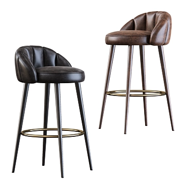 Olympia Bar Stool: Handcrafted Elegance 3D model image 1 