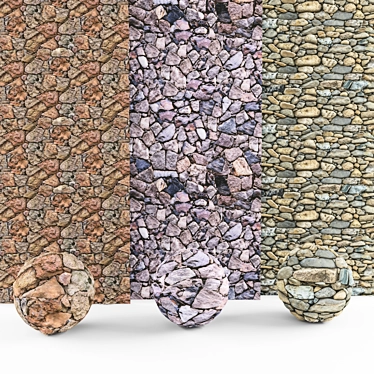 Vibrant Wall Gravel for Stunning Décor 3D model image 1 