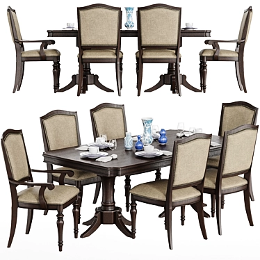 Elegant Dining Set: Wayfair Rheems Collection 3D model image 1 