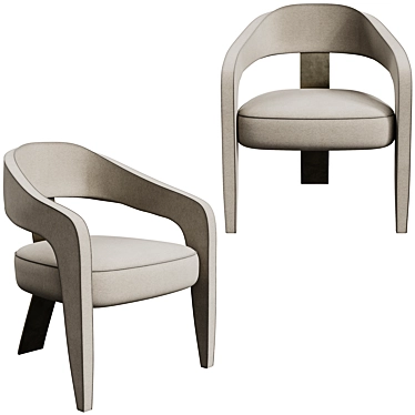 Sleek Modern Chair in White 3D model image 1 