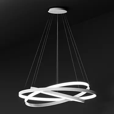Sleek White Halo Pendant 3D model image 1 