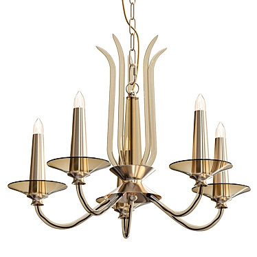 Elegant French Glass Chandelier 3D model image 1 