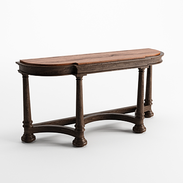 Modern Half Moon D-End Table 3D model image 1 