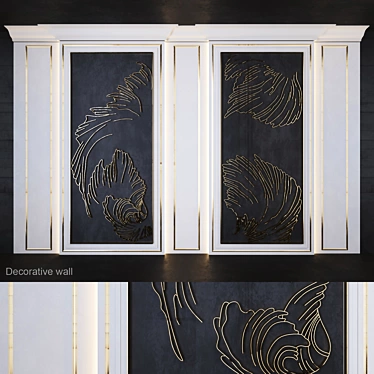 Title: WaveSteel Wall Art 3D model image 1 