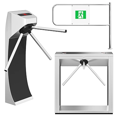 Smart Turnstile Solution for Efficient Access Control 3D model image 1 