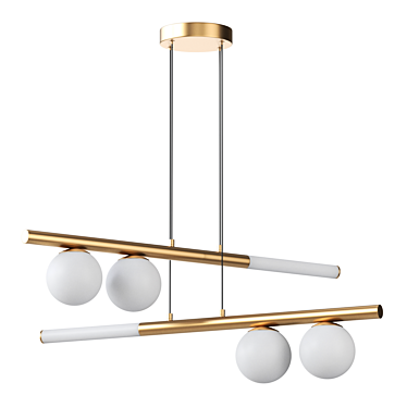 Elegant Glass Pendant Lamp 3D model image 1 