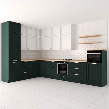 Modern Kitchen Furniture Set 3D model image 1 